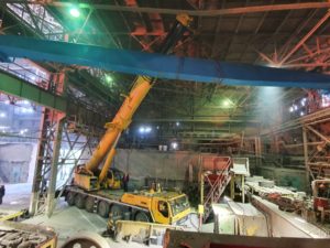 Услуги кранов в Челябинске, монтаж балки крана Работа крана 80 тонн